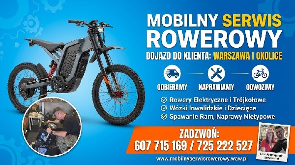 mobilny serwis rowerowy, naprawa rowerów, serwis rowerów elektrycznych, rowery trójkołowe, wał Kardana, napęd pasowy, spawanie ram rowerowych, serwis rowerowy Konstancin, serwis rowerowy Warszawa, przegląd roweru, centrowanie kół, naprawa hamulców, regulacja przerzutek, serwis wózków inwalidzkich, serwis rowerów Piaseczno