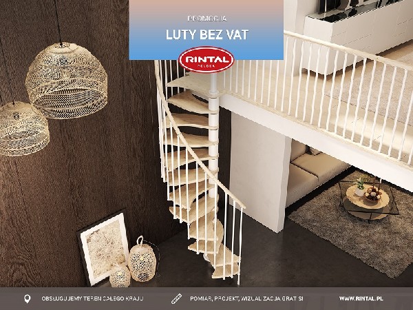 Jeśli urządzasz swój dom lub planujesz odświeżyć go na wiosnę i nadać mu niepowtarzalnego, luksusowego charakteru, to ta oferta jest dla Ciebie: w lutym możesz zainwestować w efektowne schody płacąc mniej. Wszystko dlatego, że tylko obowiązuje wyjątkowa PROMOCJA - LUTY BEZ VAT na wszystkie modele wiodącego producenta schodów. Od 01.02 do 28.02.2023 r. możesz skorzystać ze zniżki w wysokości 8% na zakup schodów wraz z poręczą i montażem. Zapraszamy do zapoznania się ze szczegółami promocji, a także ze wzbogaconą o nowe modele schodów ofertą Rintal. Wszystkie informacje dostępne są na stronie internetowej: www.rintal.pl. Doradcy Rintal są do dyspozycji na terenie całego kraju. Pomiar, projekt oraz fotorealistyczna wizualizacja schodów GRATIS!?www.rintal.pl e-mail: k.prabucka@rintal.pltel. Dział Handlowy: +48 58 532 42 55