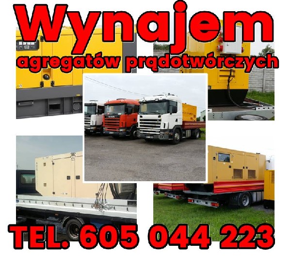 Wynajem, Wypożyczalnia Agregatów Prądotwórczych (również Usługi Agregatami)